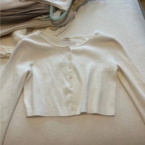 Brandy Melville white button up cardigan